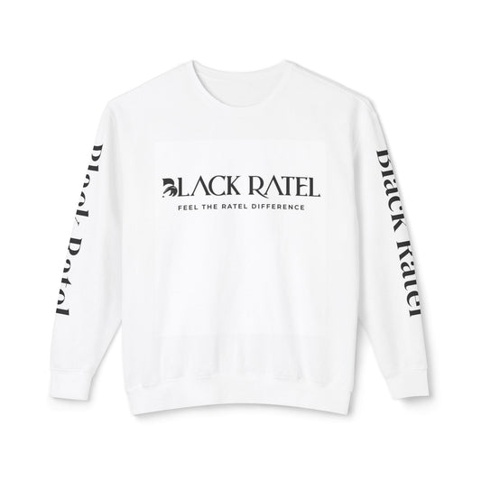 Black Ratel Logo Crewneck Sweatshirt — 'Feel The Ratel Difference' Sleeve Graphic