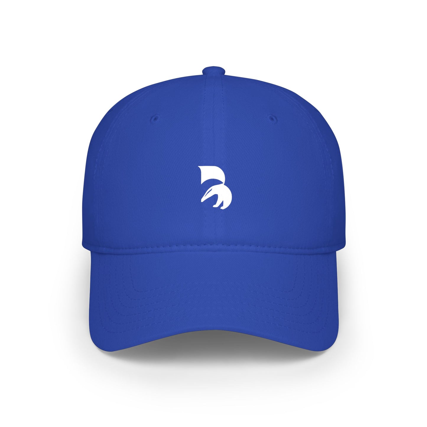 Minimal Red Baseball Cap with White Abstract Logo — Low Profile Hat