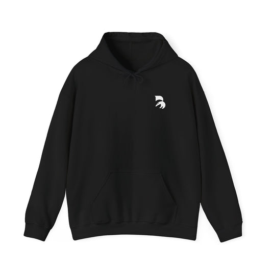 Minimal Falcon Logo Hoodie — Black Casual Graphic Hoodie