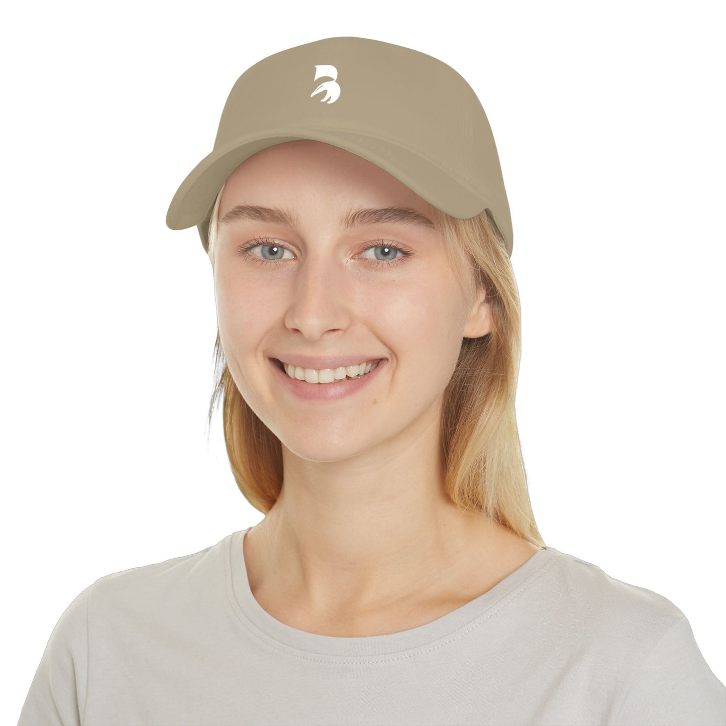 Minimal Red Baseball Cap with White Abstract Logo — Low Profile Hat