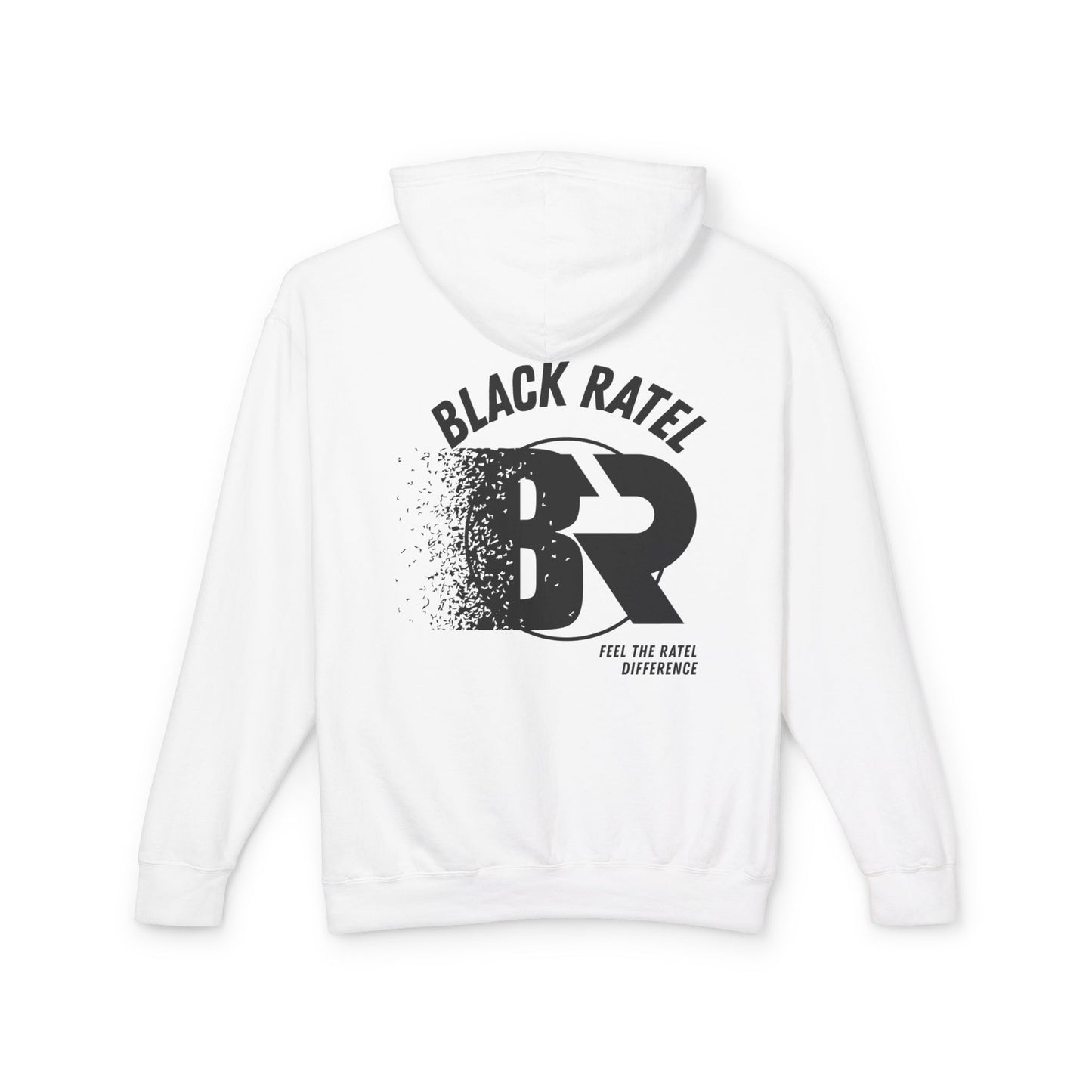 Black Ratel BR Distressed Logo Hoodie — Lightweight Unisex Hooded Sweatshirt
