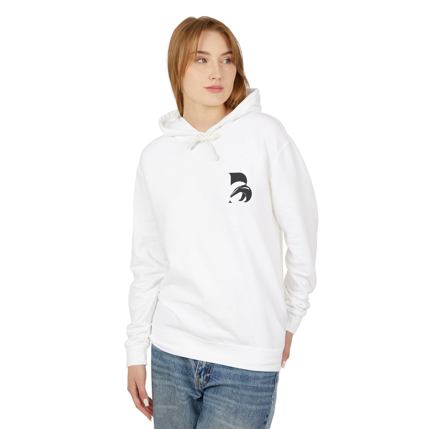 Black Ratel BR Distressed Logo Hoodie — Lightweight Unisex Hooded Sweatshirt