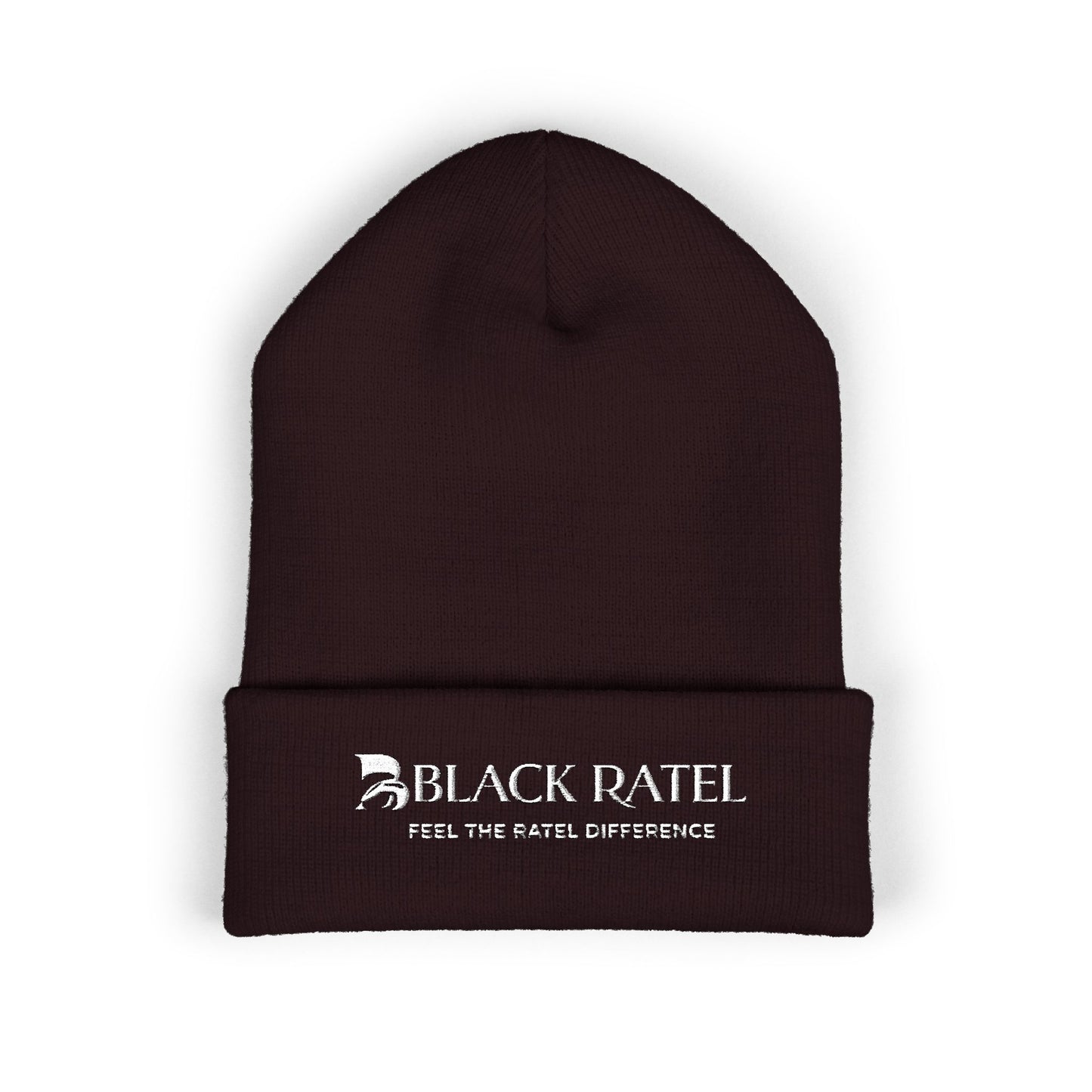 Embroidered "Black Rain" Classic Cuffed Beanie — Minimal Streetwear Knit Hat