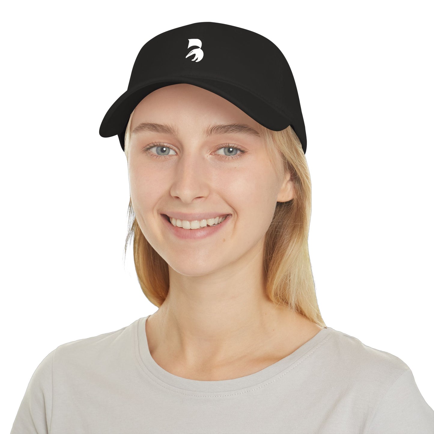 Minimal Red Baseball Cap with White Abstract Logo — Low Profile Hat