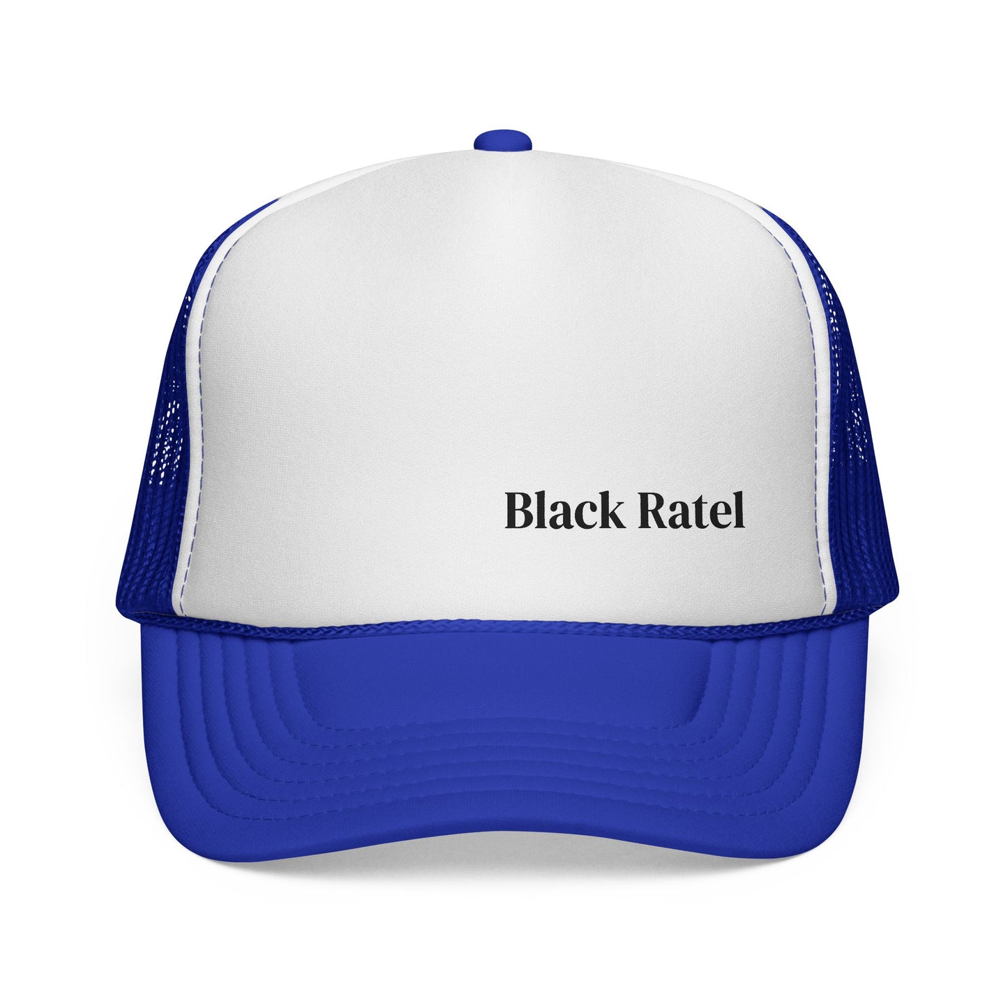 Black Ratel Trucker Cap – Minimal Text Mesh Hat